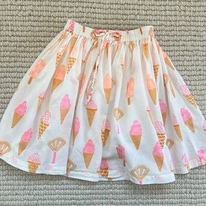 Almirah Girls ice cream block print lined skirt